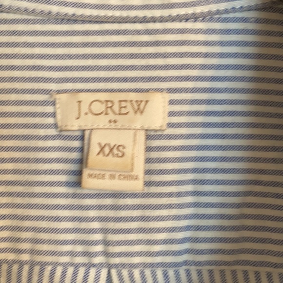 Blue & White Pin Stripe Seer Sucker J Crew Half Button Down XXS - Picture 3 of 6